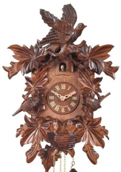 Coucou Mécanique 1 Jour Envol Oiseau Fronton Ciselé 43 Cm