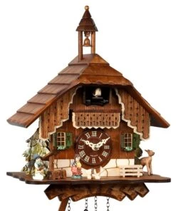 Coucou à Quartz Chalet Avec Clocher Et Enfants 29 Cm