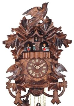 Coucou à Quartz à Mélodie 3 Oiseaux Nid Et Danseurs 34 Cm