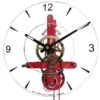 Horloge Comtoise Moderne Squelette Rouge