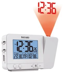 Réveil Radio-piloté Bayard Affichage De La Température Avec Projection De L'heure