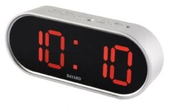 Réveil Digital Gris Sur Secteur Affichage Digit Rouge Bayard