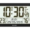 Horloge Murale Digitale Radio-pilotée Noire Avec Double Alarme