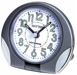 Rhythm Réveil De Voyage Rond Anthracite Cadran Blanc