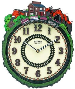 Pendule Murale Ronde Enfant Animée Train