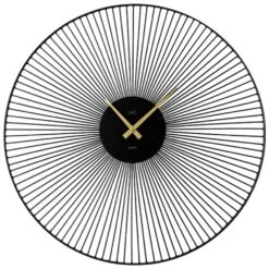 Horloge Murale Moderne Ronde Noire Et Dorée