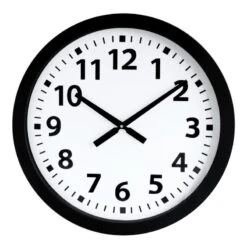 Horloge Murale Noire Grand Diamètre Radio-pilotée Noire Ou Blanche