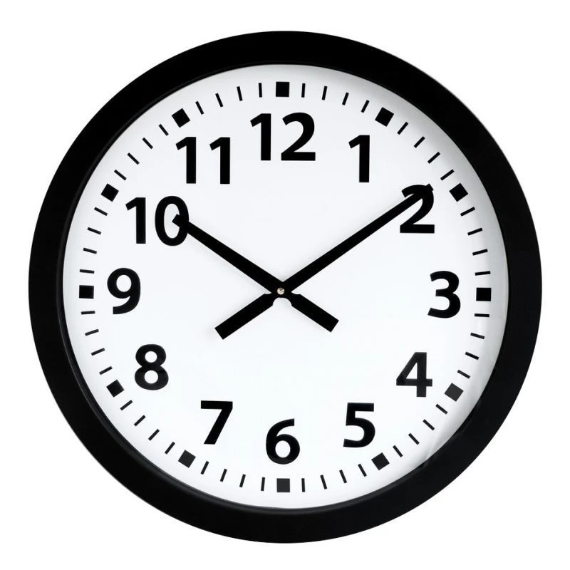 Horloge Murale Noire Grand Diamètre Radio-pilotée Noire Ou Blanche