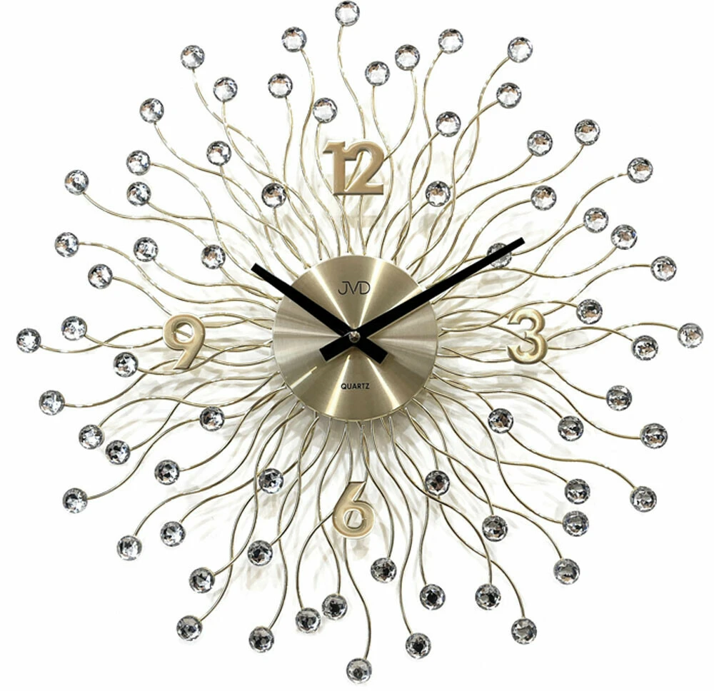 Grande Horloge Murale Argentée Et Brillants Ø 50 Cm – Image 2