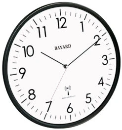 Horloge Murale Noire Radio-pilotée Et Silencieuse