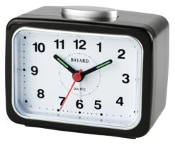 Réveil Silencieux Noir Sonnerie Sur Cloche Ou Bip-bip Bayard