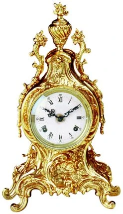 Cartel De Style En Laiton Cadran Blanc