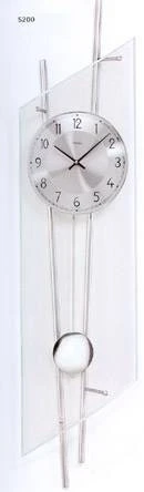 AMS Pendule Murale Radio Pilotée En Verre Et Aluminium