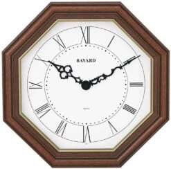 Horloge Murale Octogonale En Bois Chiffres Romains