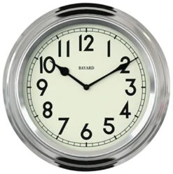 Pendule Murale Ronde Silencieuse Bayard Chromé