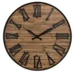 NeXtime Grande Horloge Murale Silencieuse En Bois Chiffres Romains
