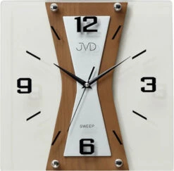 Horloge Murale Carrée En Verre Et Bois