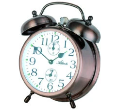 ATLANTA Réveil Mécanique Bronze Sur Cloche