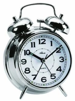 ATLANTA Réveil Matin Avec Cloches Couleur Argent
