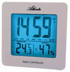 ATLANTA Réveil Radio-piloté Gris Joyeux Anniversaire