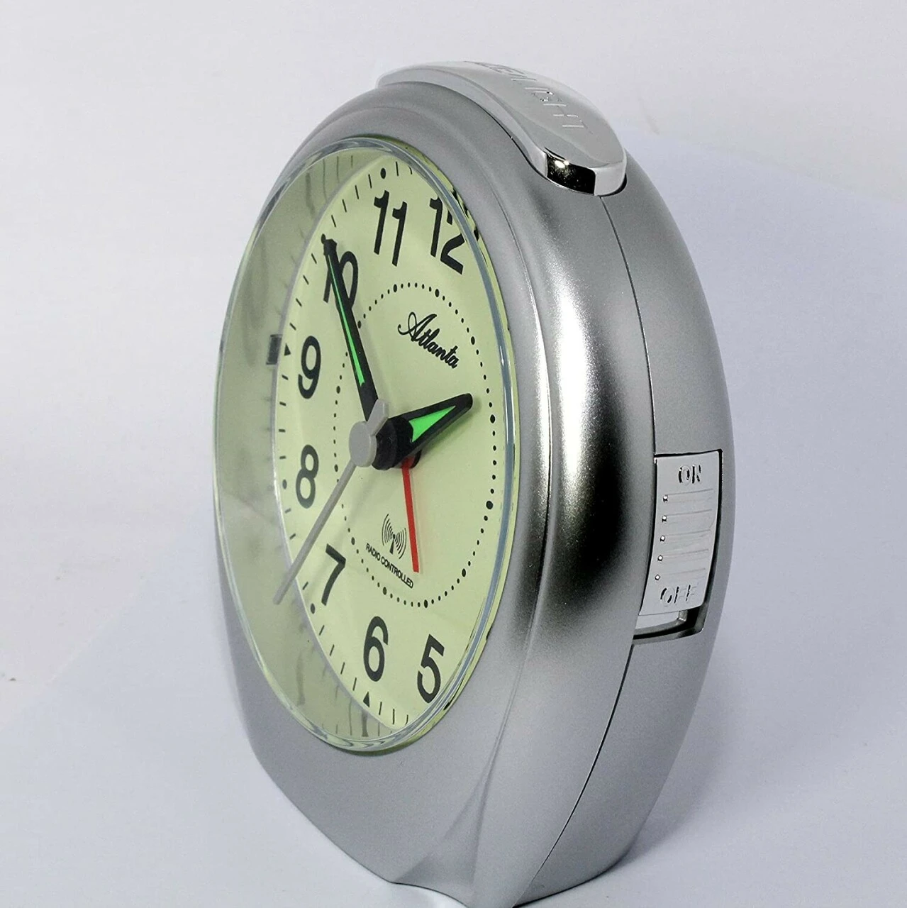 ATLANTA Réveil Radio-piloté Argenté Cadran Luminescent – Image 2