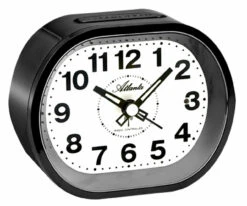 ATLANTA Réveil Radio-piloté Ovale Noir