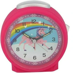 ATLANTA Réveil Silencieux Rose Licorne Cadran Pédagogique