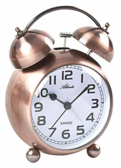 ATLANTA Réveil Silencieux à Cloches Couleur Cuivrée
