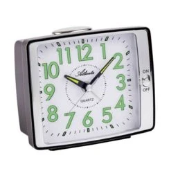 ATLANTA Réveil Carré Silencieux Avec Sonnerie Sur Cloche