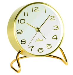 ATLANTA Réveil Matin Silencieux Doré Sur Pied