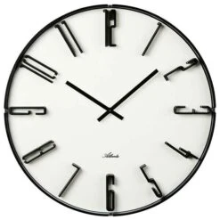 ATLANTA Horloge Murale Industrielle En Métal Chiffres Arabes En Relief