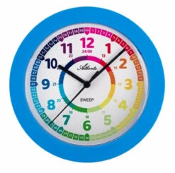 Pendule Murale Enfants Bleue Cadran Pédagogique