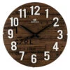 Horloge Murale Silencieuse En Bois Verre Bombé
