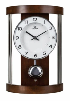 Pendule à Poser En Bois Teinté Acajou