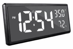 Horloge Murale Digitale Noire Sur Secteur