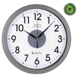 Horloge Murale Radio-pilotée Grise Et Lumineuse