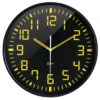 Horloge Murale Chiffres Jaunes Façon Digits Lisible