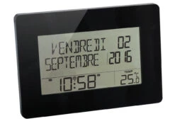 Horloge Murale Digitale Radio Pilotée Noir Calendrier En Français