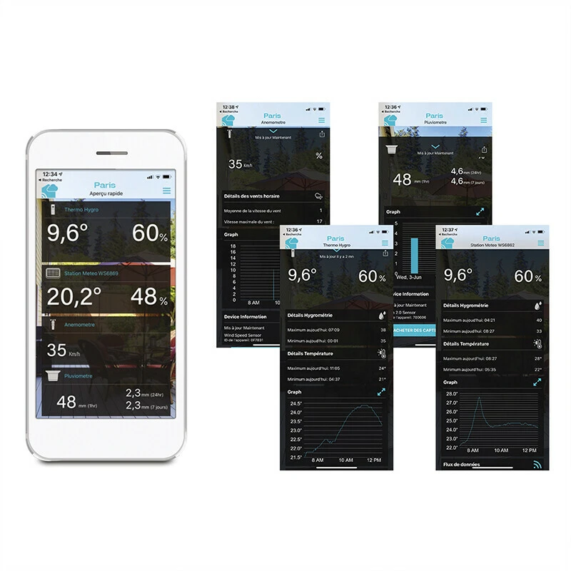 Station Météo Grise En Couleurs à Fixer Ou à Poser – Image 3
