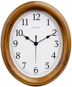 Pendule Murale Entourage Bois Massif De Forme Ovale