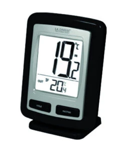 Station Météo Noire Thermomètre Affichage Grands Caractères