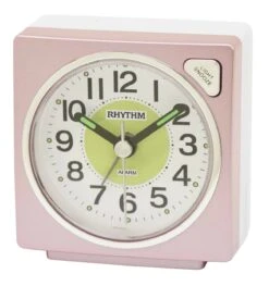 Rhythm Réveil Matin Carré Rose Silencieux à Répétition