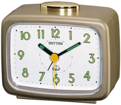 Rhythm Réveil Matin Doré Lisible Avec Sonnerie Sur Cloche