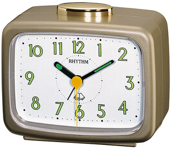 Rhythm Réveil Matin Doré Lisible Avec Sonnerie Sur Cloche