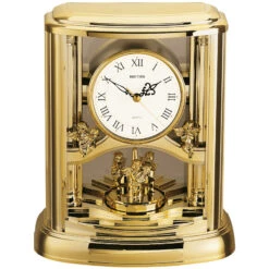 Rhythm Pendule à Poser Animée Décor Anges Sonnerie Mélodie