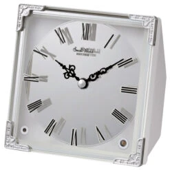 Rhythm Pendule à Poser Animée Grise Façade Miroir