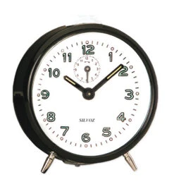 Réveil Mécanique Noir En Métal Sans Cloche