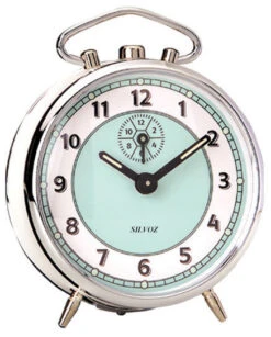 Réveil Mécanique Blanc Sans Cloche Cadran 2 Tons