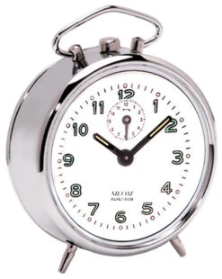 Réveil Mécanique Argenté Sans Cloches