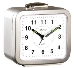 Réveil Silencieux à Quartz Carré Sonnerie Sur Cloche